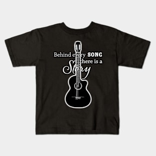 (black and white) Behind every song there is a History Kids T-Shirt